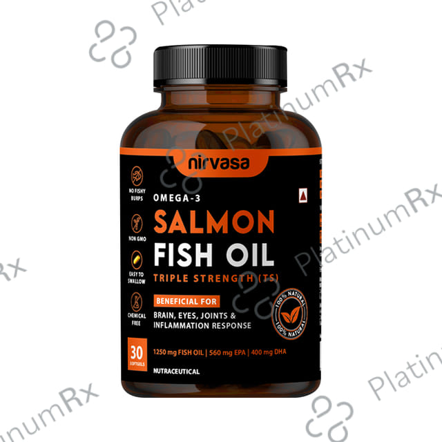 Nirvasa Omega 3 Salmon Fish Oil Triple Strength Softgels 30s