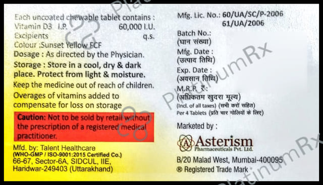 Astesol D3 60K Chewable Tablet