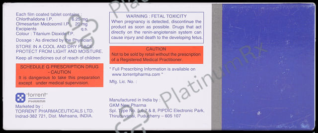 Olsar CH 20/6.25mg Tablet 10s