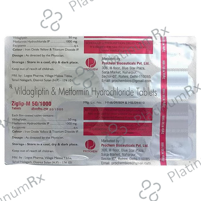 Ziglip M 50/1000mg Tablet 15s