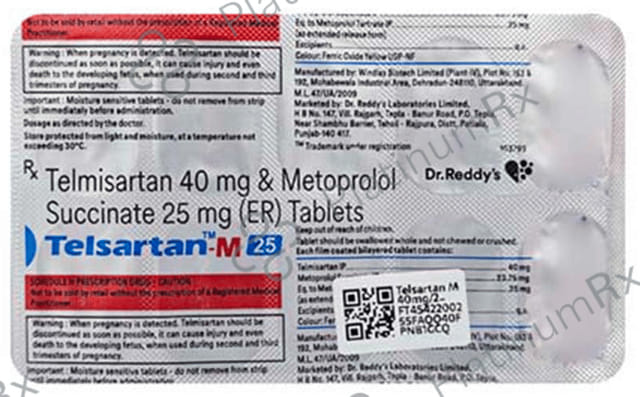 Telsartan M 40/25mg Tablet 10s