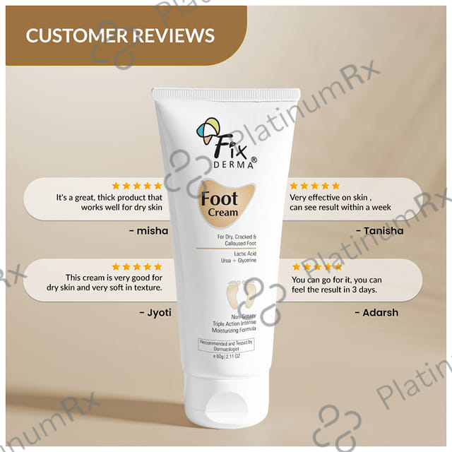 Fixderma Foot Cream - For Dry, Cracked or Calloused Foot Skin 60 gm