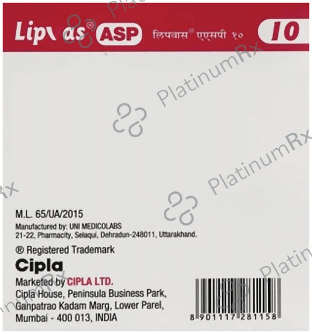 Lipvas ASP 10mg Capsule 10s