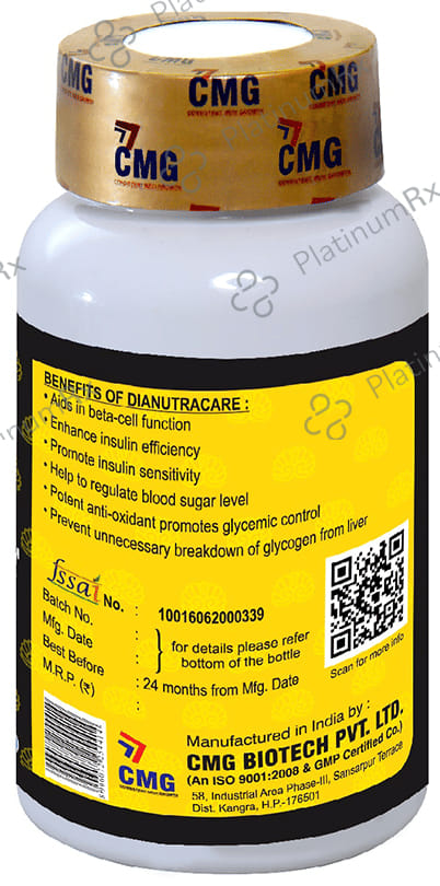 CMG Nutritions Dianutracare Blood Sugar Support Tablet