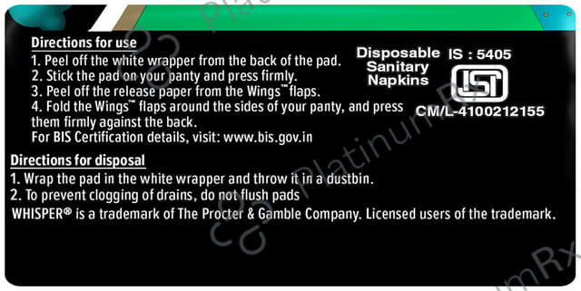 Whisper Bindazzz Nights Pads - Size XXXL 10 pads