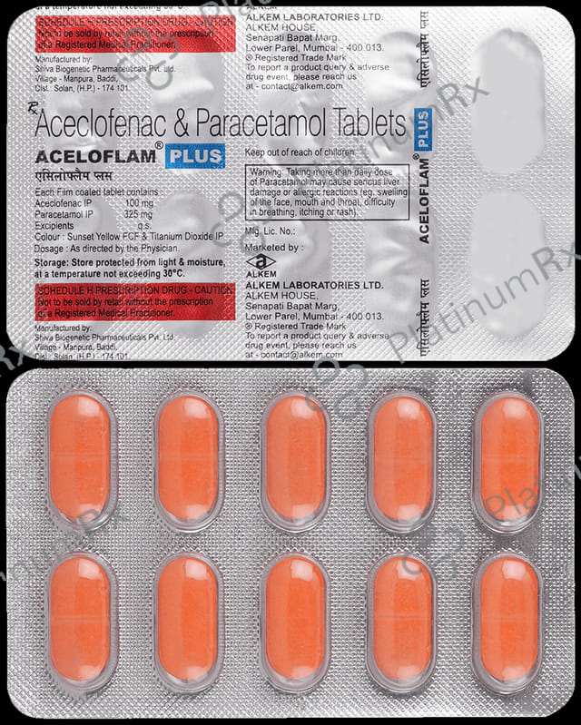 Aceloflam Plus 100/325mg Tablet 10s