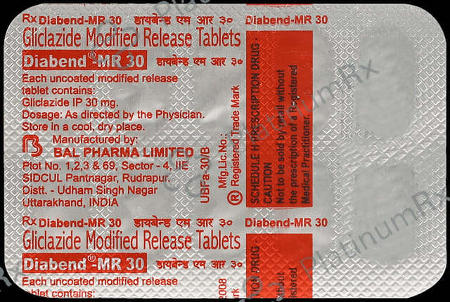 Diabend MR 30mg Tablet 10s