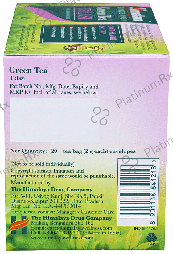 Himalaya Green Tea Sachet (2gm Each) Tulasi 20 Sachets