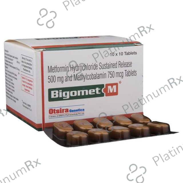 Bigomet M 500mg/750mcg Tablet SR 10s