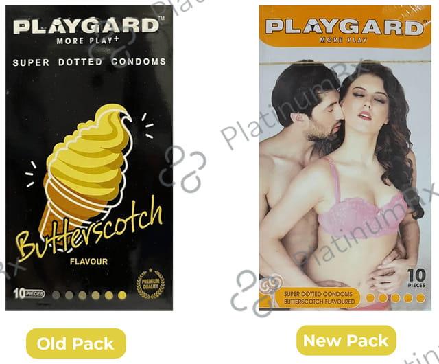Playgard More Play + Super Butterscotch Dotted Condom 10s