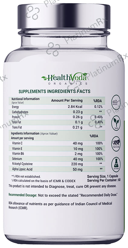 Health Veda Organics Glutathione Builder Capsule