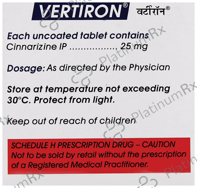 Vertiron 25mg Tablet 25s