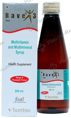 Rave 3 Syrup Pineapple Mango 200ml