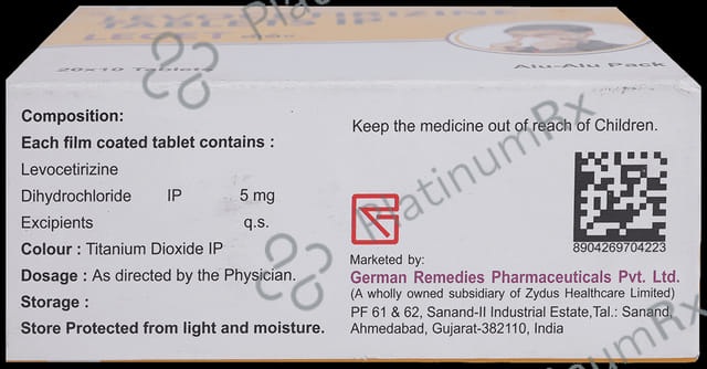 Lecet 5mg Tablet 10 Tablet Biochem Pharma Industries
