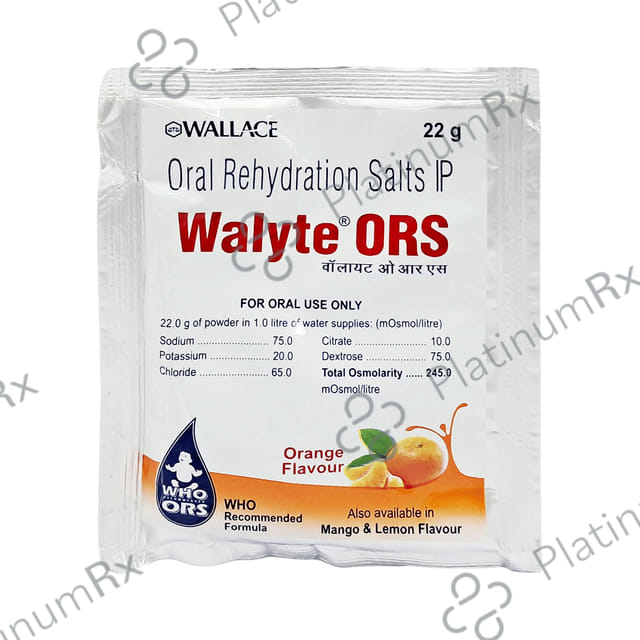 Walyte ORS for Instant Energy Orange Flavour Powder 22gm