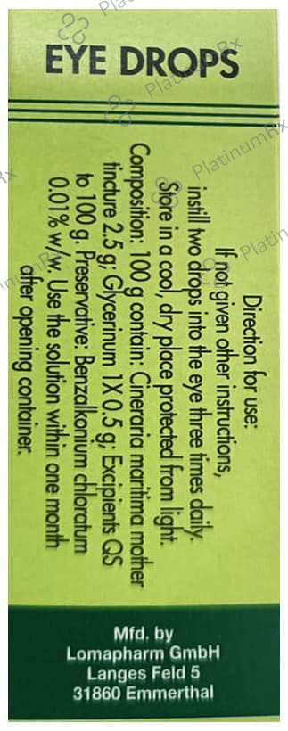 Dr Willmar Schwabe Germany Cineraria Maritima Schwabe Eye Drop