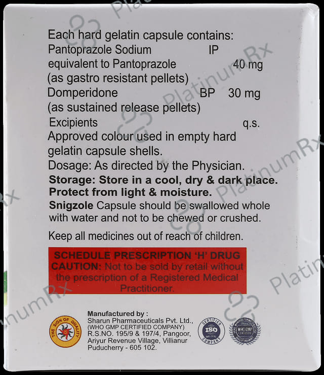 Snigzole D 30/40mg Capsule 10s