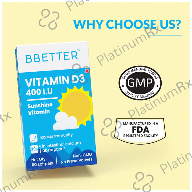 BBetter Vitamin D3 400IU Softgel
