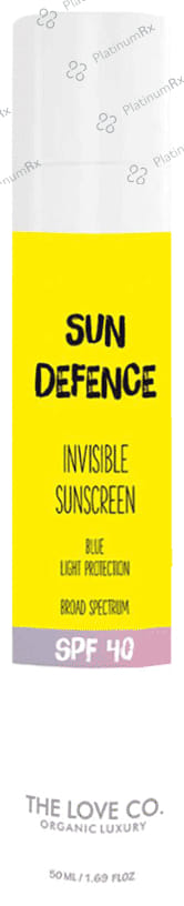 The Love Co Sun Defence Invisible Sunscreen SPF 40 Lotion 50ml