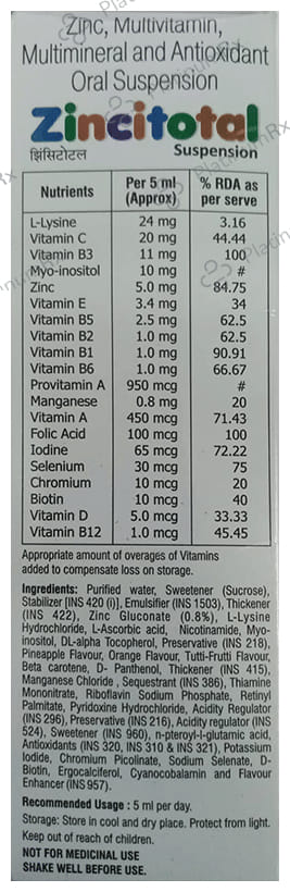 Zincitotal Oral Suspension 200ml
