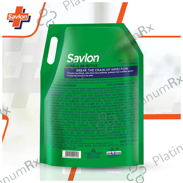 Savlon Herbal Sensitive Refill Germ Protection Liquid Handwash 1500 ml