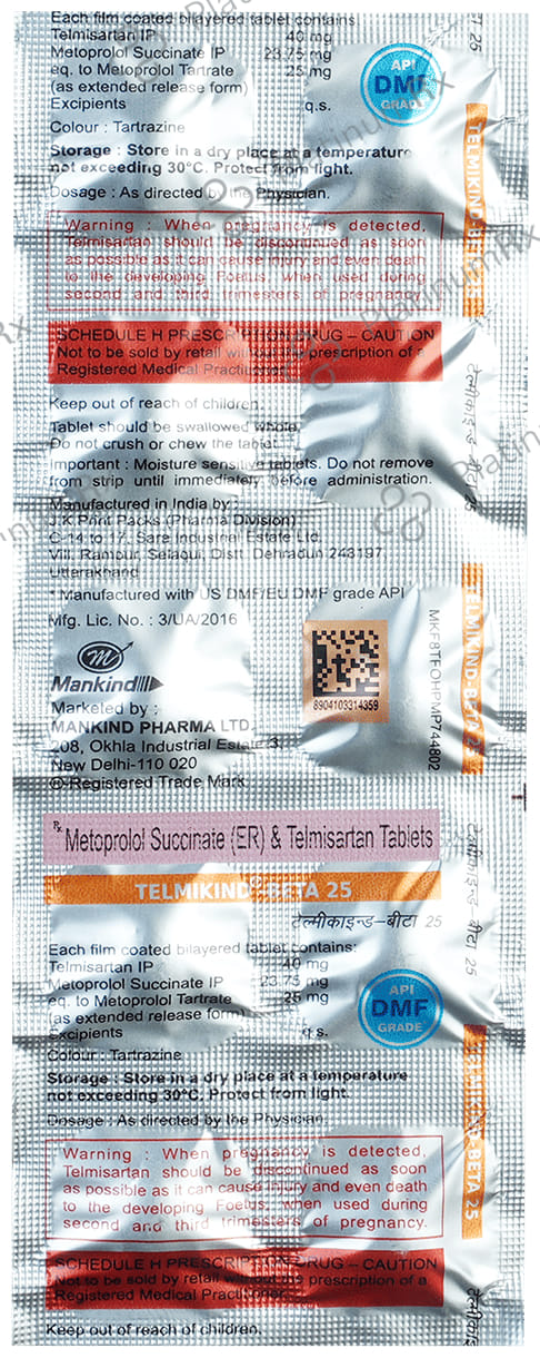 Telmikind Beta 40/25mg Tablet ER 10s