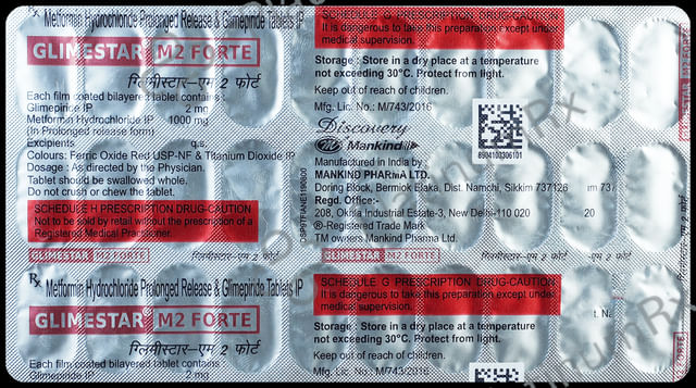 Glimestar M 2/1000mg Forte Tablet PR 30s