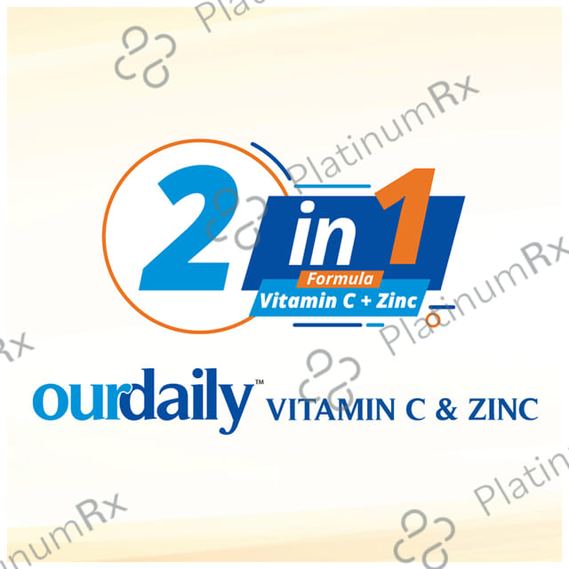 OurDaily Vitamin C & Zinc Lemony Orange Chewable Tablet 120s