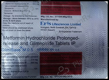 Glimisave M 0.5/500mg Tablet PR 15s