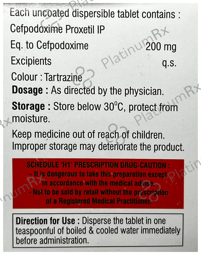 Cefponil 200mg Tablet DT 10s