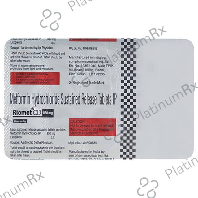 Riomet OD 850mg Tablet SR