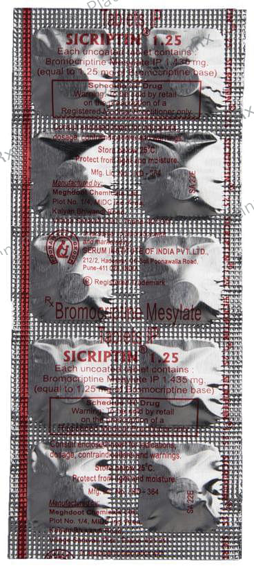 Sicriptin 1.25mg Tablet 10s