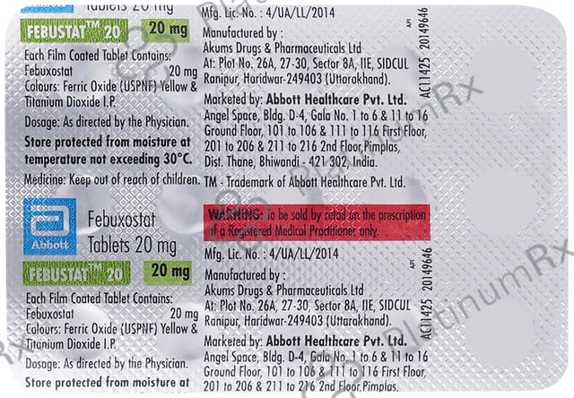 Febustat 20mg Tablet 15s