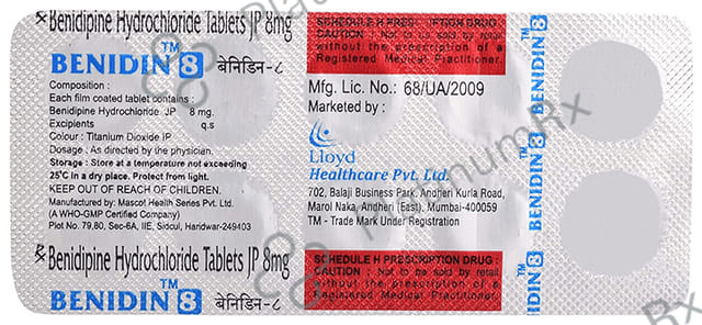Benidin 8mg Tablet 10s