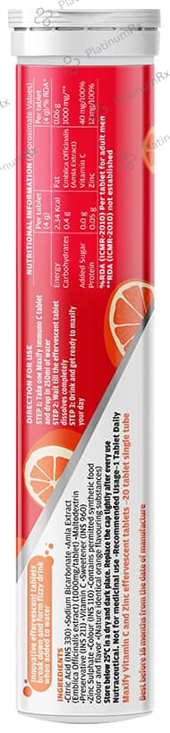 Maxify Natural Vitamin C & Zinc Effervescent Tablet (20 Each) Orange 1s