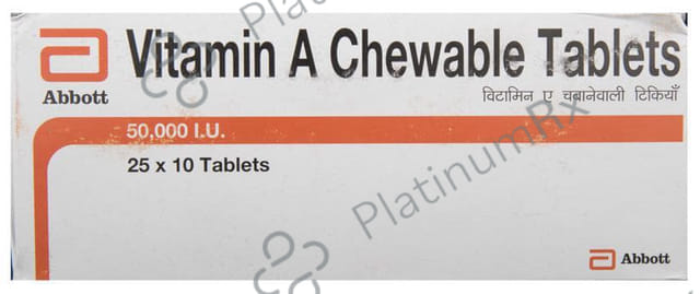 Vitamin A 50000IU Chewable Tablet 10s