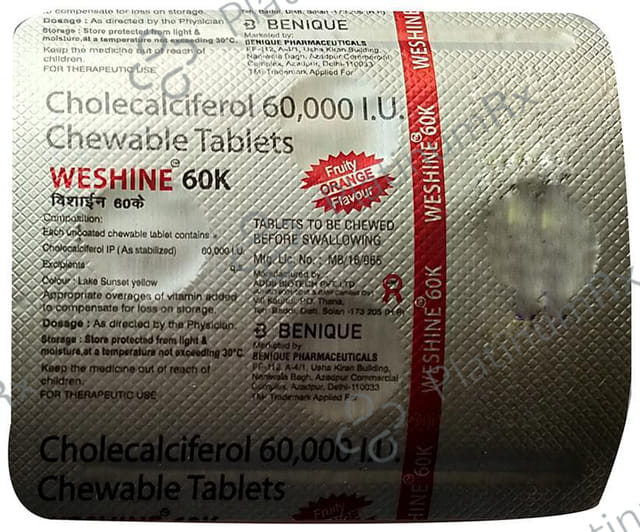 Weshine 60k Chewable Tablet Fruity Orange