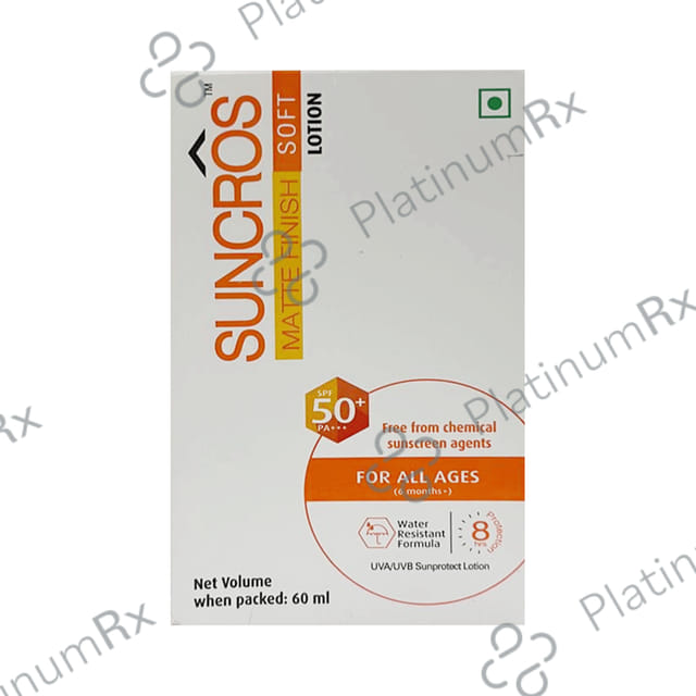 Suncros Matte Finish Soft SPF 50+ PA+++ Lotion 60ml