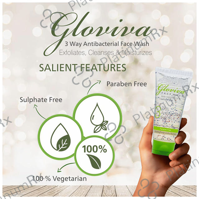 Gloviva 3 Way Antibacterial Action Face Wash (100ml Each) 2 Tubes