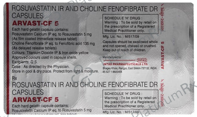 Arvast CF 135/5mg Capsule DR 10s