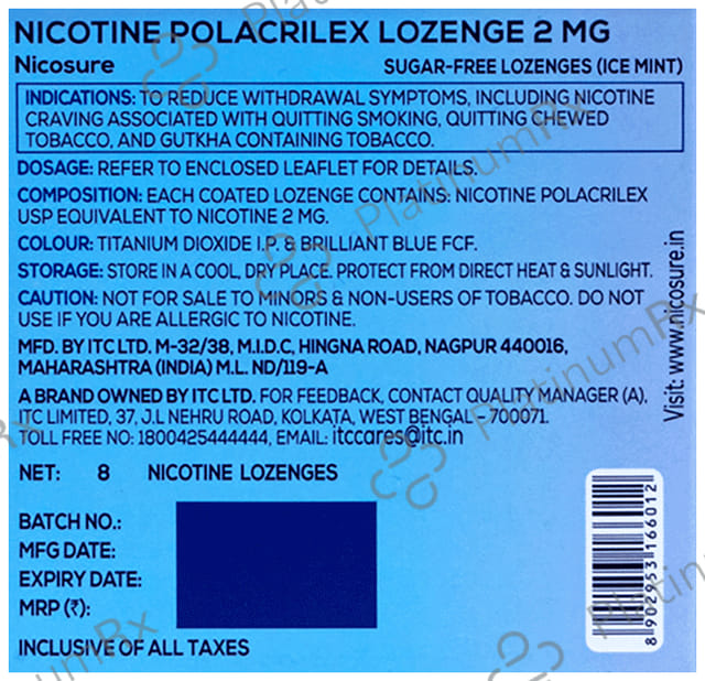 Nicosure Nicotine Polacrilex Lozenges 2mg