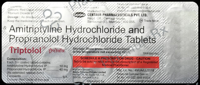 Triptolol 10/40mg Tablet 10s
