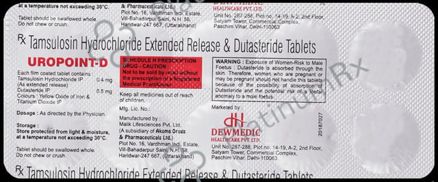 Uropoint D 0.4mg/0.5mg Tablet