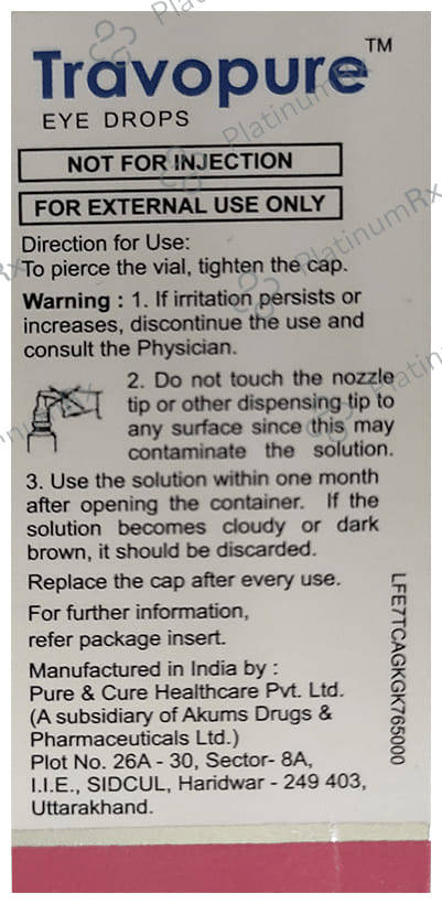 Travopure 0.004% BAK Free Eye Drop 3ml