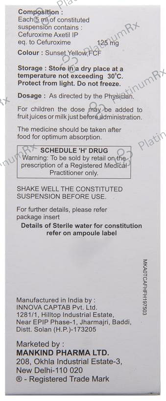 Cefakind 125mg Dry Syrup 30ml