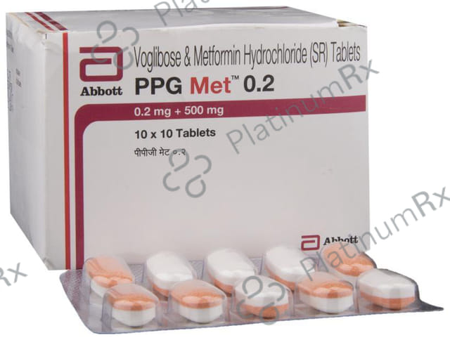 PPG Met 500/0.2mg Tablet SR 10s