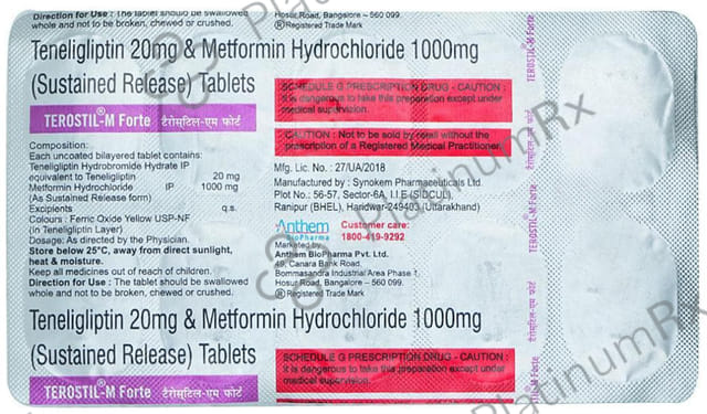 Terostil M Forte 1000/20mg Tablet SR 10s