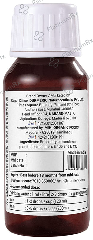 Durmeric Onedrop Intensive Rosemary Herbal Care Oral Drops 60 ml