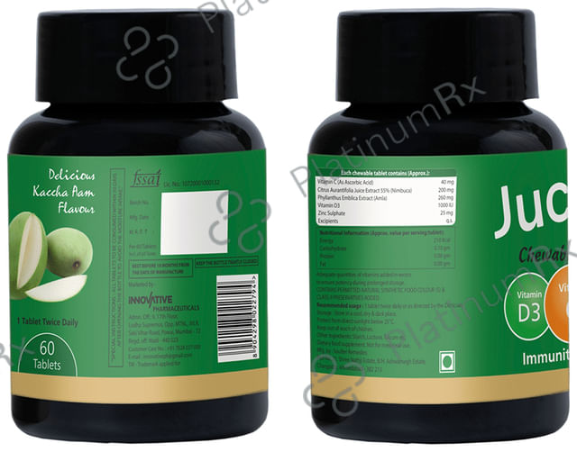 Jucee 500mg Chewable Tablet (60 Each) Delicious Kaccha Aam 1 Bottle