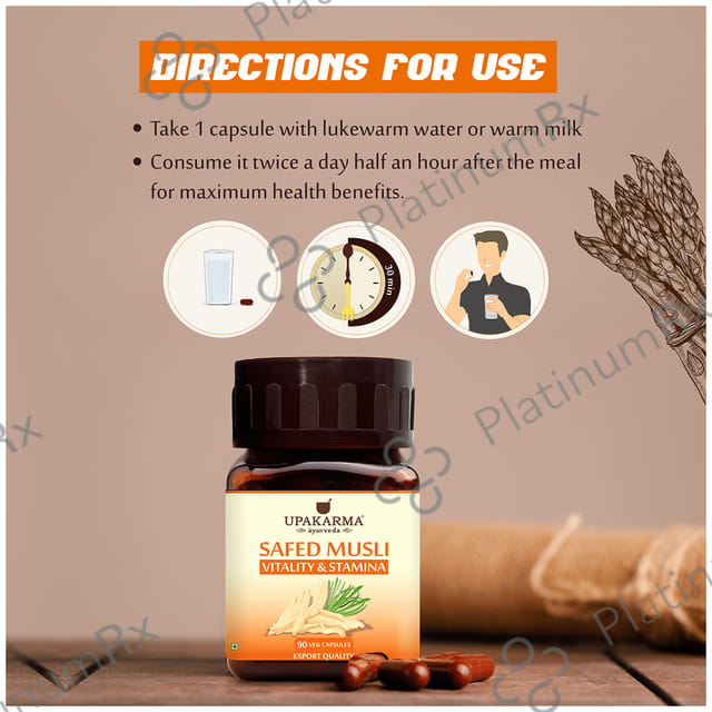 Upakarma Ayurveda Safed Musli Veg Capsule